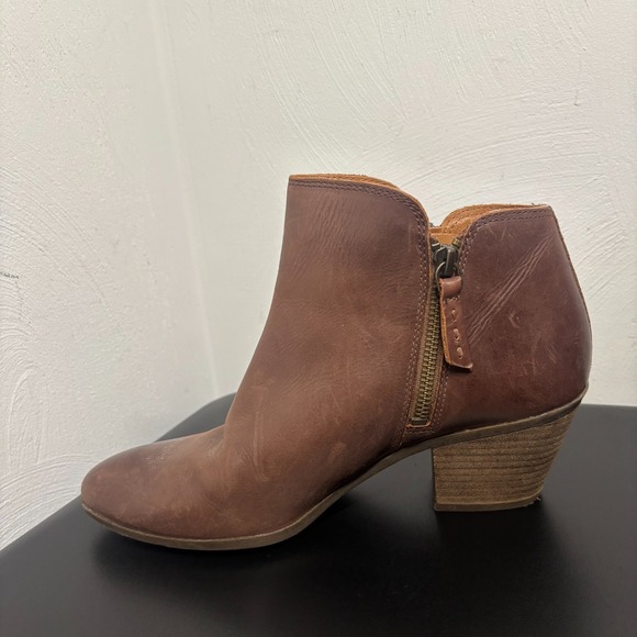 Frye Judith Double Zip Ankle Leather Booties Women's Size 9M Wheat Brown Wetsern - Picture 10 of 11